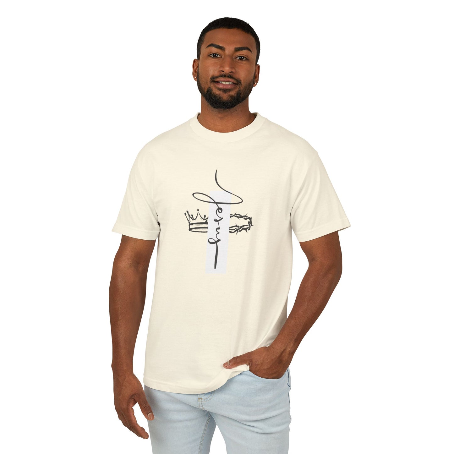 T-shirt délavé – T-shirt unisexe avec couronnes de Jésus